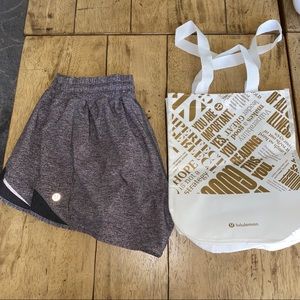 Lululemon Grey Hotty Hot Shorts w/Bag